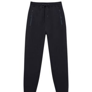 Pull & Bear Black Sweatpants with Pockets Elastic Tie Waist in Size Large